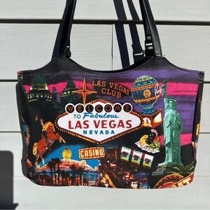 LAS VEGAS NEVADA  Club Casino Sin City Purse Bag Tote Clutch Zippered Souvenir